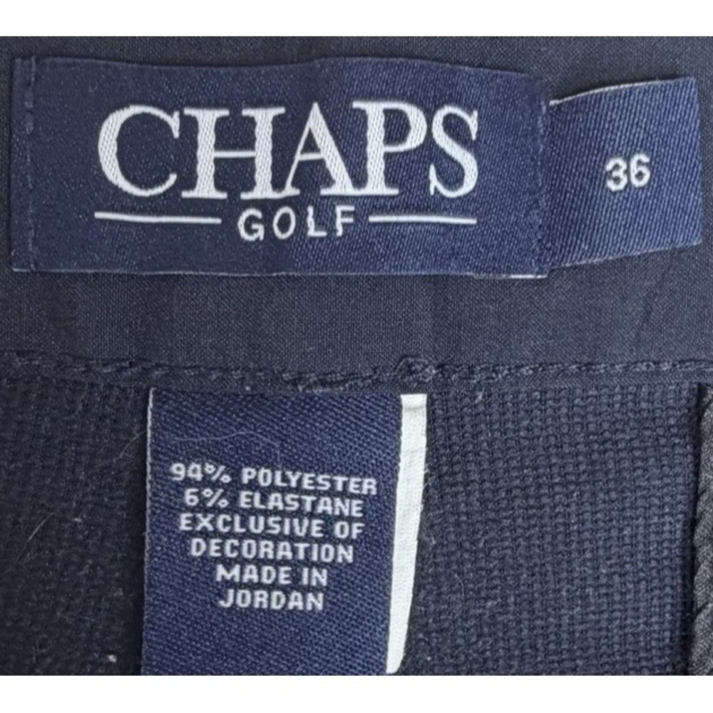 Chaps Golf Mens Performance Shorts Sz 36 Navy Stretch Chino Flat Front 9" inseam - Picture 3 of 8